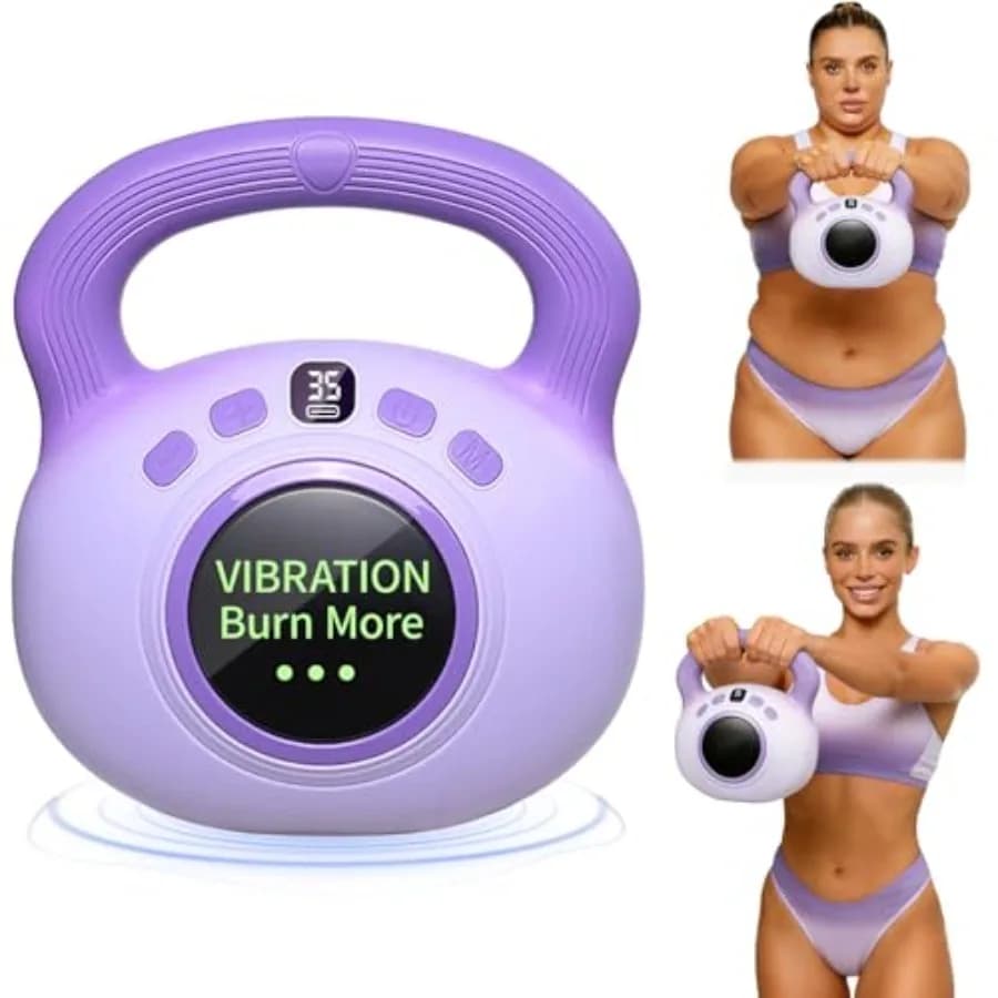 Kettlebell Vibrante da 3LB Dorato per Donne, Perdita di Grasso, Modellamento del Corpo, Drenaggio Linfatico, Dimagrimento, Macchina per Esercizi Vibranti