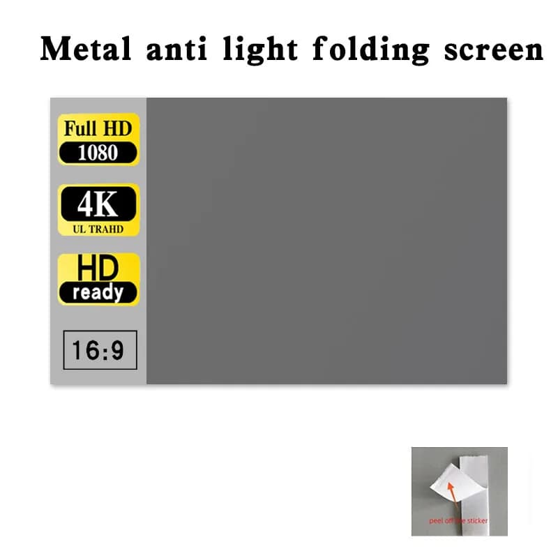 60-110 inches Anti light screen foldable, simple and portable, no hole, high-definition home and outdoor screen projection