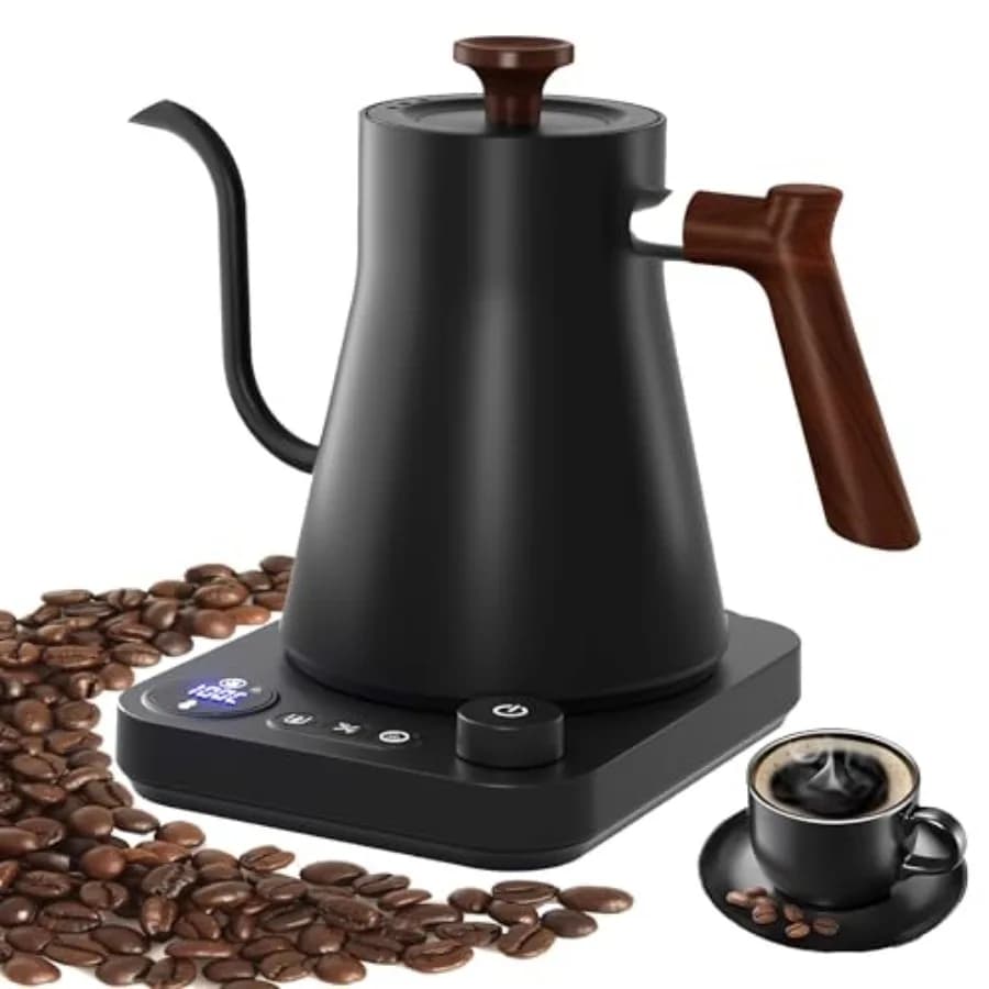 Bollitore Elettrico a Collo d'Oca con Display LCD e Controllo Temperatura in Tempo Reale, per Caffè e Tè ℉ / ℃