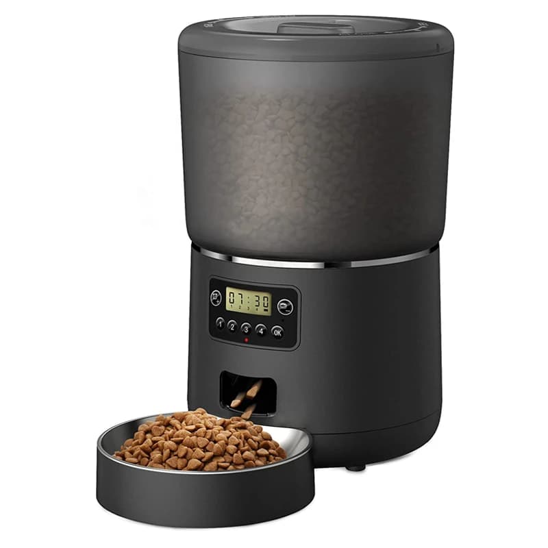 Distributore Automatico di Cibo per Animali da 4L, Dispenser Intelligente per Cani e Gatti con Timer, Ciotola in Acciaio Inox Anti-Intasamento, Controllo tramite App