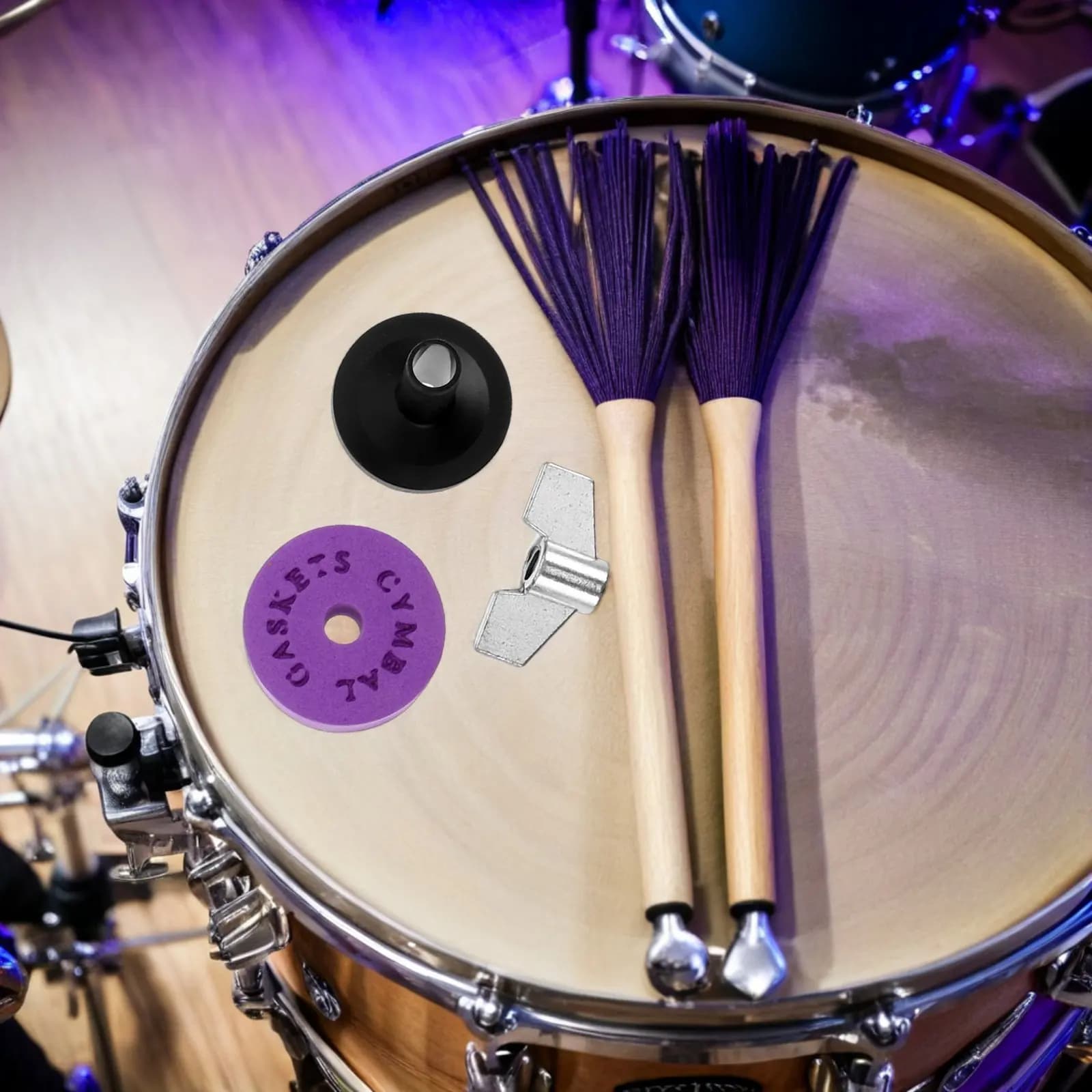 Set di accessori per batteria: Pad in feltro antiscivolo in EVA per piatti viola, rondelle di ricambio per piatti, manicotti, dadi a farfalla, accessori per batteria