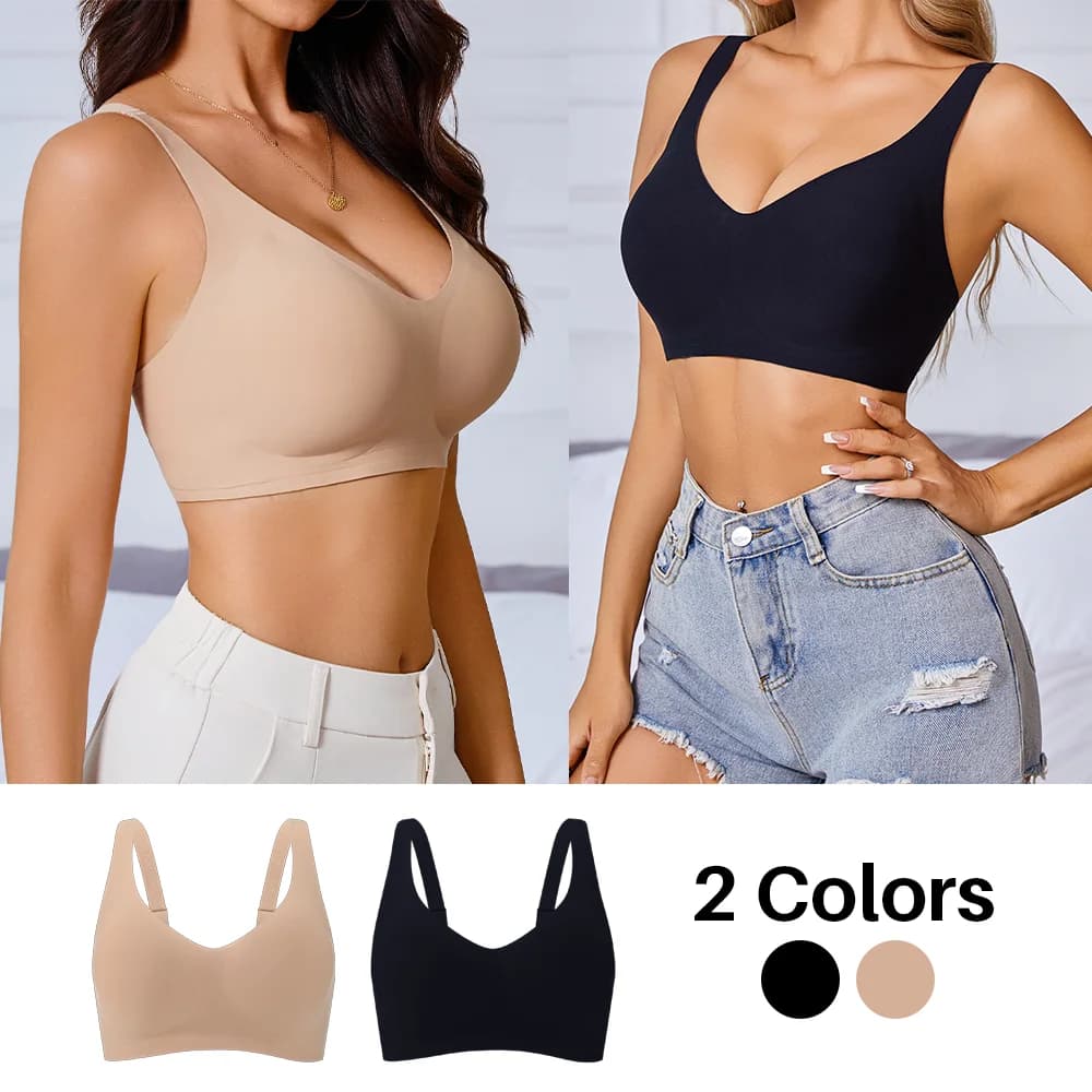 Reggiseno senza fili per donna Reggiseni push up senza cuciture Comodo intimo raccolto a forma di V Lingerie intima con coppa BCD