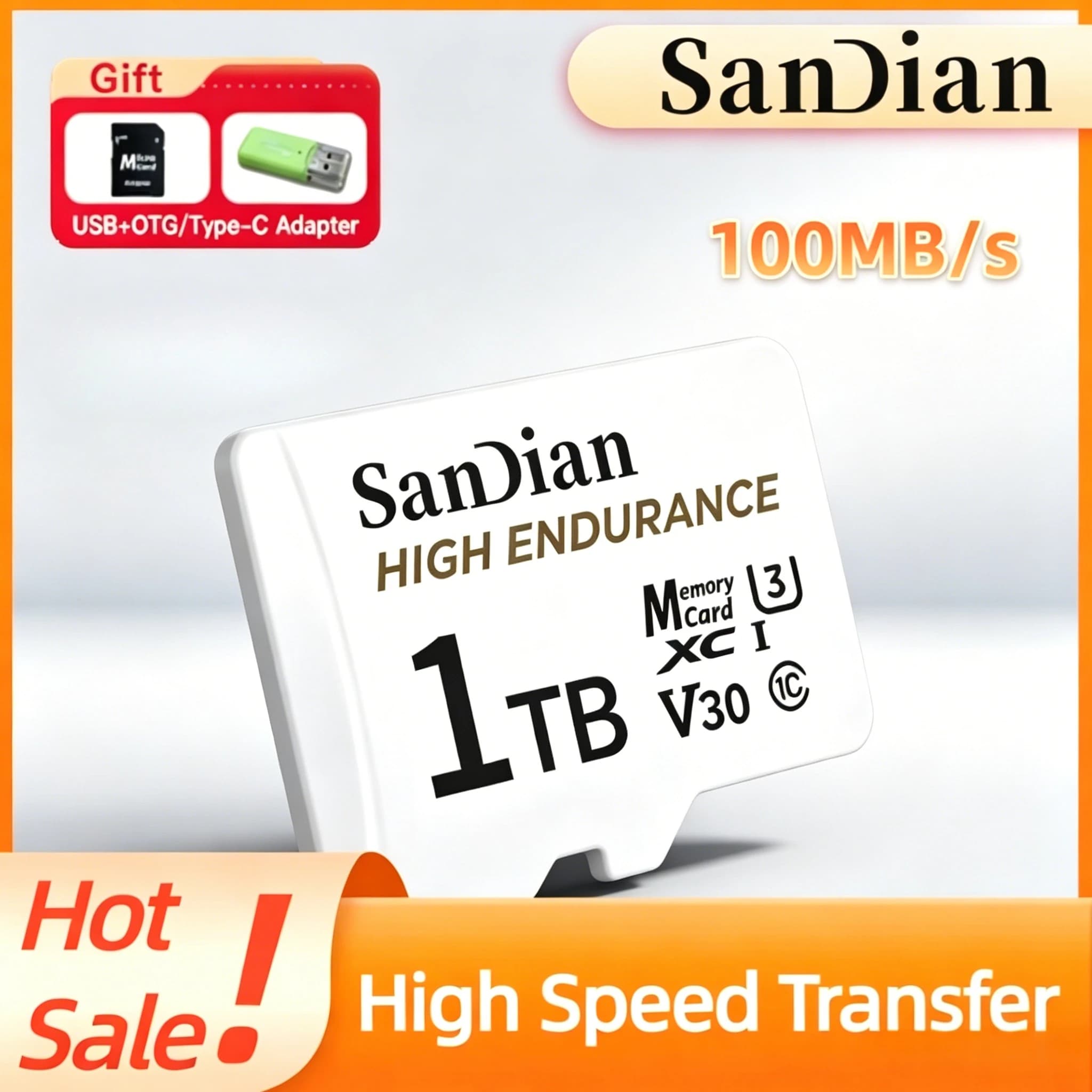 High Quality Endurance micro Tf SD Card V30 U3 C10 Professional Memory card for dash cam or home monitoring 128GB