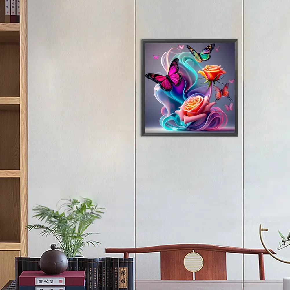 Diamond Painting Family Butterfly Flower Fairy Dust Diamond Dot Arts Crystal Resin Mosaic Painting Kit AB Drill Cross Stitch Set