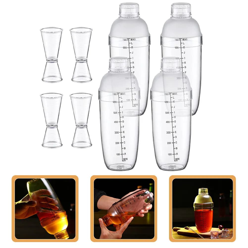 1Set Drink Shaker Set Multifunctional Cocktail Shaker for Home Bar and Milk Tea Shops Anti-Leak Beverage Mixing Cup with
