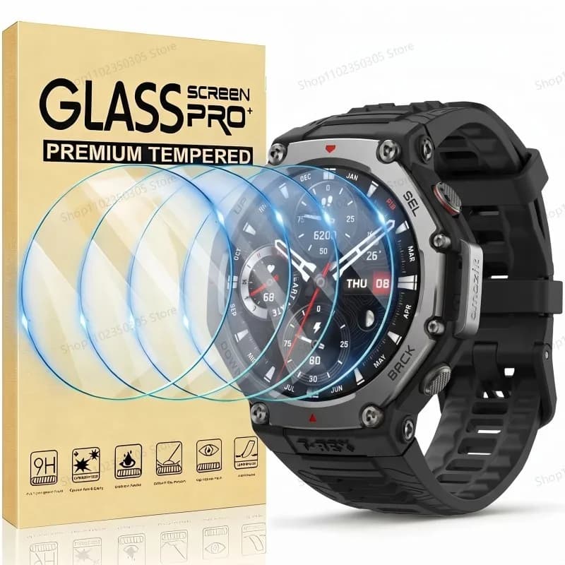 Pellicola Protettiva in Vetro Temperato Compatibile con Amazfit T-Rex 3 Pro/2, Protezione Schermo per Amazfit T-Rex 3 Pro/T-Rex 3/T-Rex 2