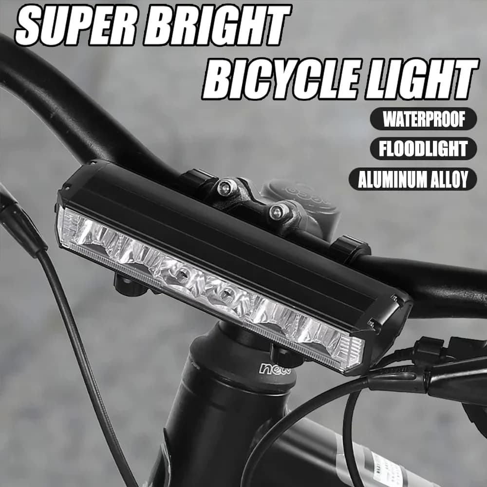 Luminoso 6 LED Faro per bicicletta Luce anteriore ricaricabile Torcia per manubrio per bici da strada Lampada di sicurezza per ciclismo notturna all'aperto
