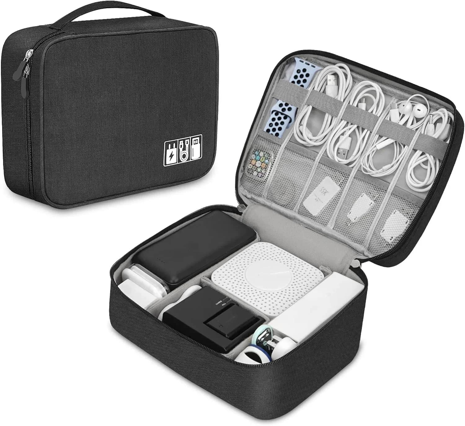 Custodia organizer tecnologica portatile per accessori elettronici Cavi Auricolari Storag