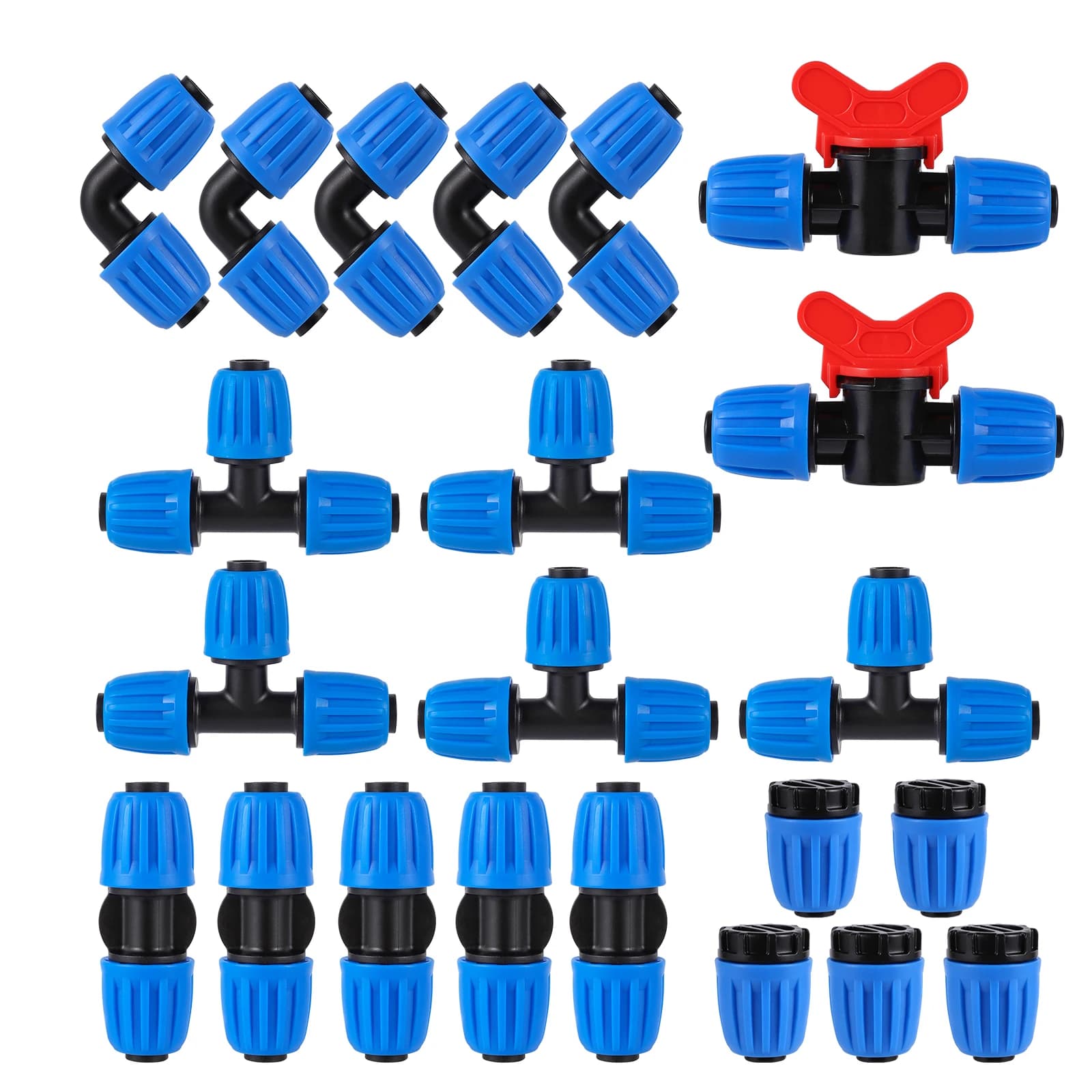 5 pz 1/2 "Mubo di Bloccaggio Connettore 16mm Raccordi Per Irrigazione A Goccia Bloccaggio Barb Connettore Dritto 4/7mm Raccordi Per Tubi Flessibili divisore