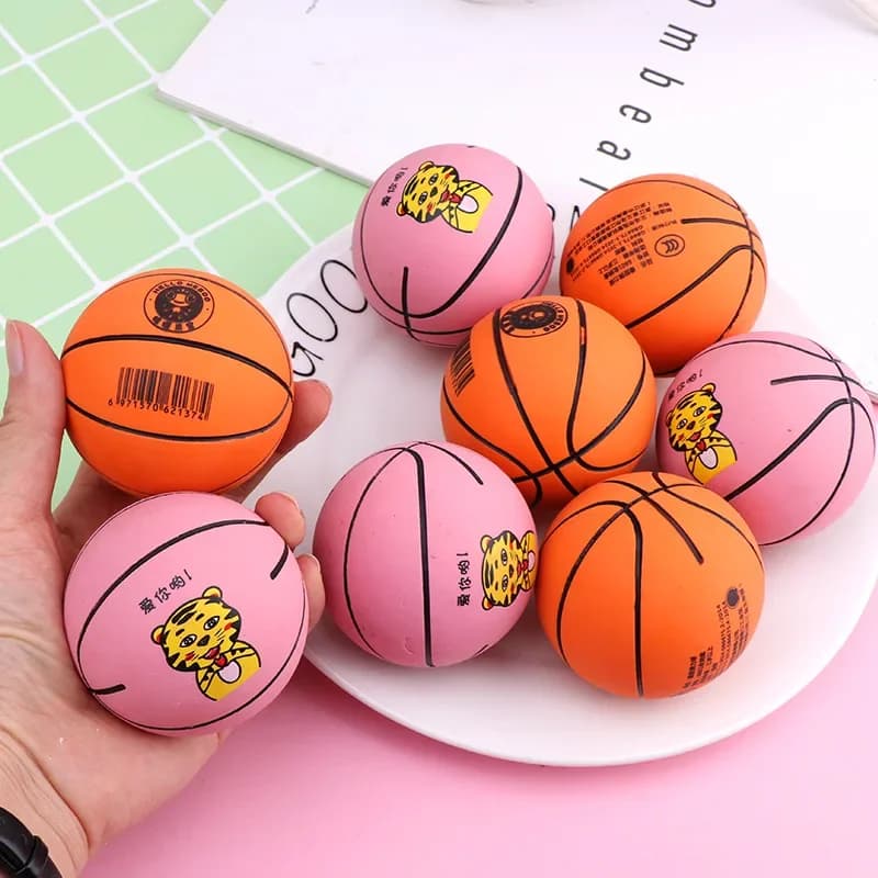 Mini palla elastica cava di decompressione da basket in gomma, giocattolo per bambini, Mini regalo di pallacanestro, elastico Ultra alto, 6cm