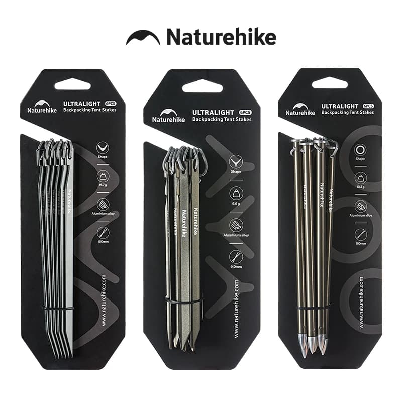 Naturehike Tent Nail 7075 Aluminum Alloy Peg Tent Stake Ultralight Backpacking Tent Nail Outdoor Camping Hiking Equipment
