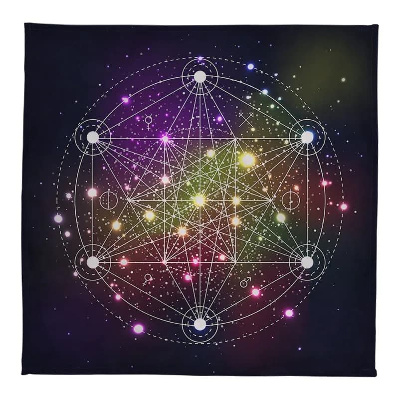 Altare panno esagramma Oracle Card Mat Pagan stregoneria astrologia divinazione galattico Metatron cubo di Rubik tarocchi tovaglia