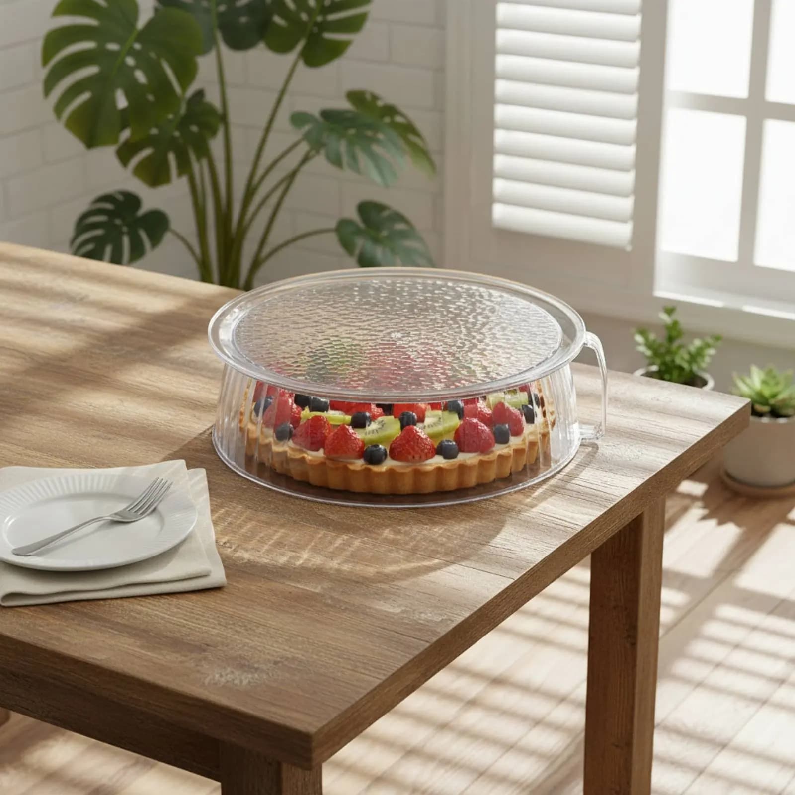 Contenitore per Alimenti Antipolvere Riutilizzabile, Protezione per Piatti Isolante Trasparente, Facile da Pulire, Contenitore per Buffet