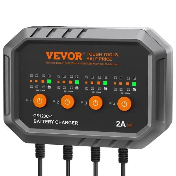 VEVOR Caricabatteria intelligente, 8 A, caricabatteria per auto al piombo-acido LiFePO4 (AGM / Gel / SLA), mantenitore caricabatterie completamente automatico