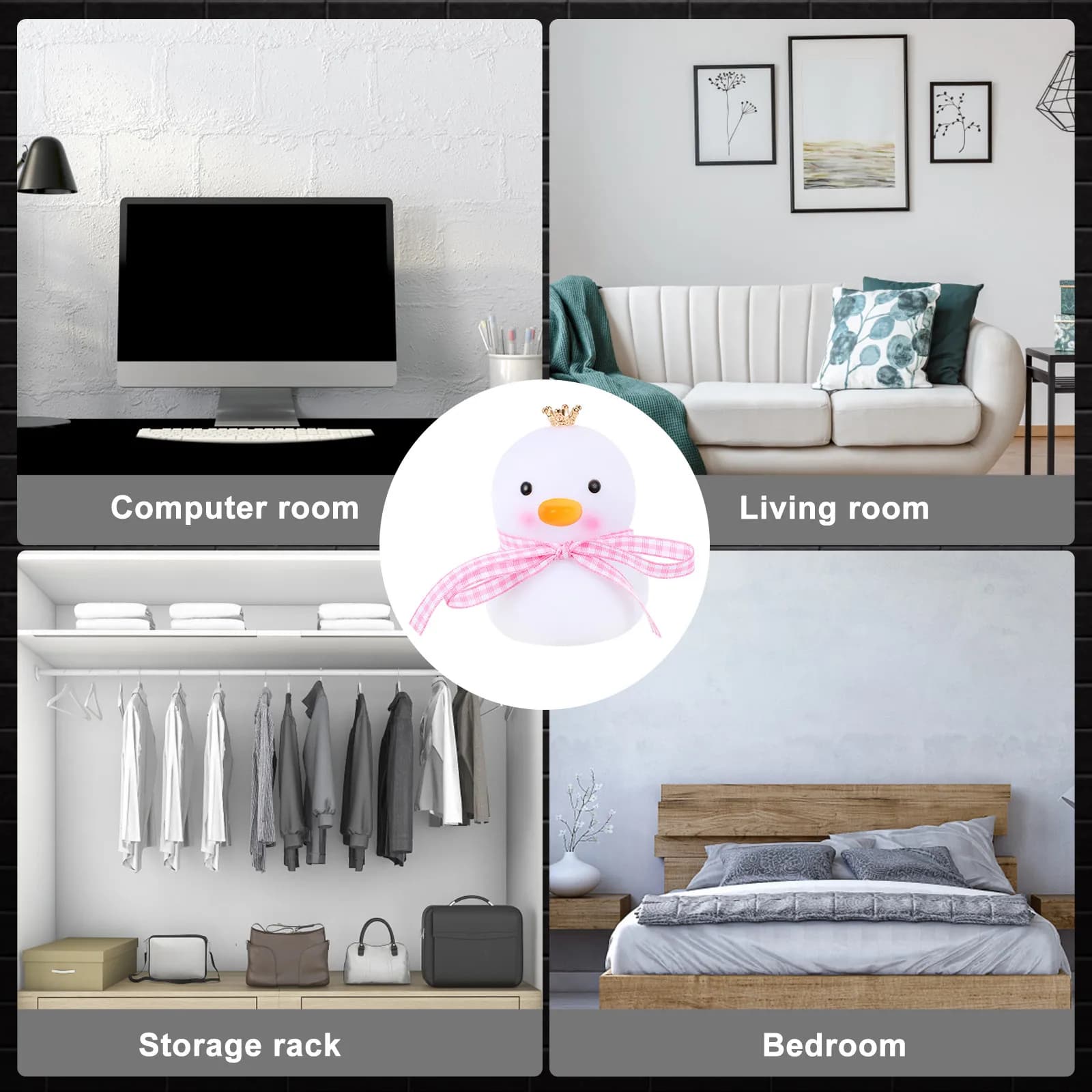 Simpatiche luci notturne ornamentali per la cameretta dei bambini, lampada da scrivania, decorazione da comodino Kawaii