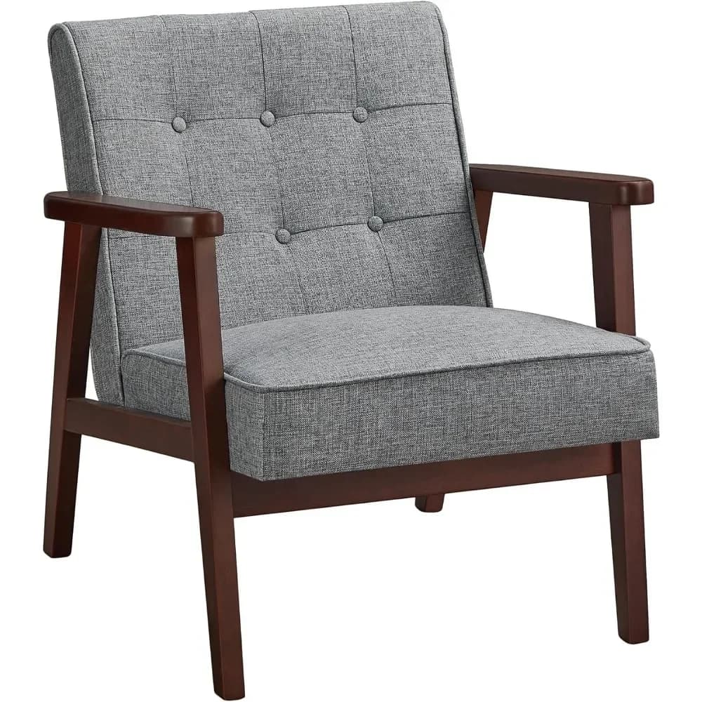 Poltrona Poltrona moderna Mid-Century con braccioli e gambe in legno massello Mobili per la casa Poltrone Soggiorno