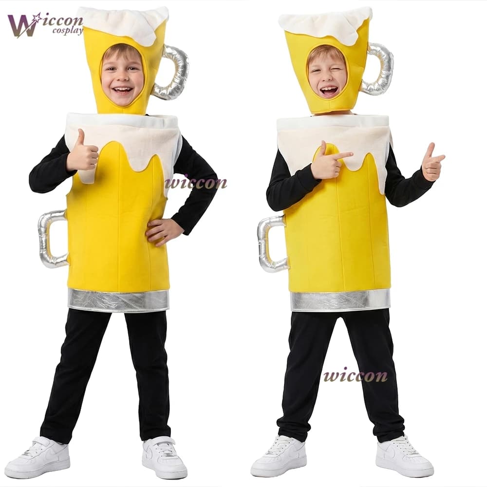 Children's beer mug cosplay costumes for Oktoberfest party performances Halloween costume Party Stage Girls Boys 110-140