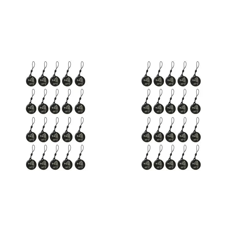 【BRILLIANT】 40 pezzi etichette NFC etichetta Ntag213 13,56 Mhz smart card per tutti i telefoni abilitati NFC smart card da visita NFC 31,5X28 mm nero