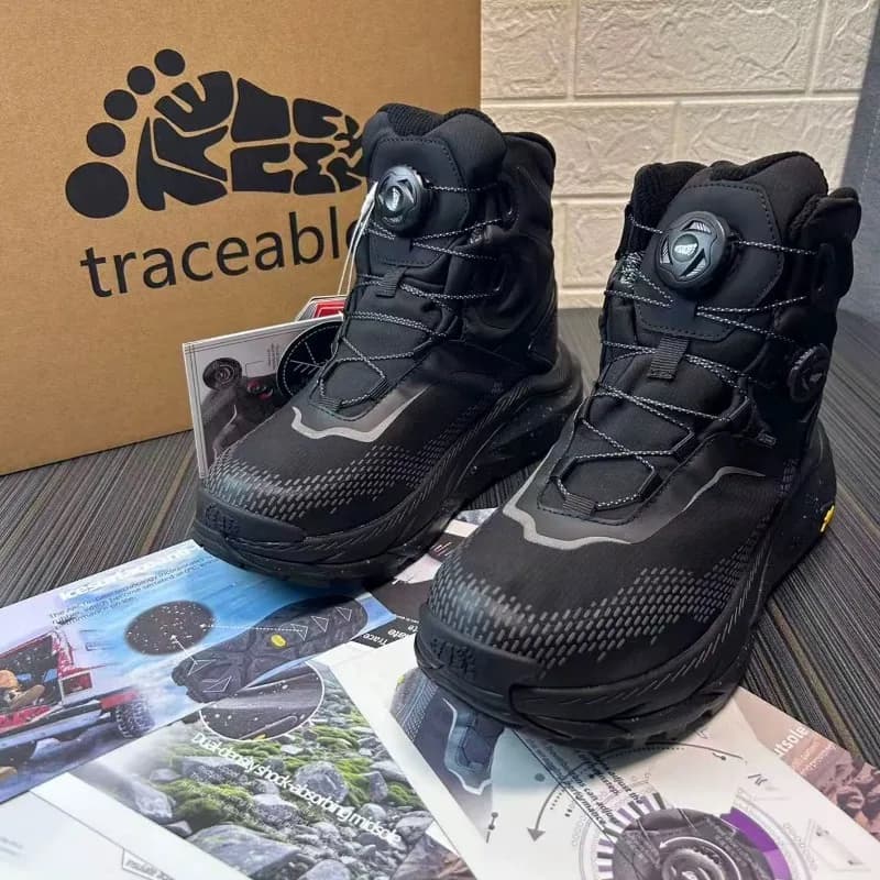Autumn/Winter Hiking Shoes Men Women Black Green Outdoor Boots Unisex Anti Slip Hunting Shoes Couples High Top Camping Shoe