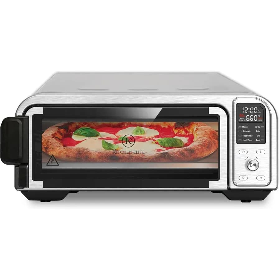 Air fryer with digital toaster oven 8 in 1 combined with touch panel and pizza Ccity 12 inch stainless steel silver