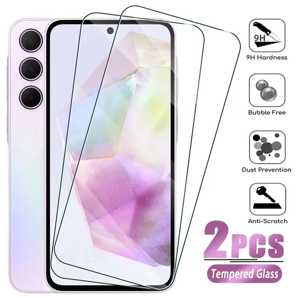 2 pezzi di vetro temperato per Samsung A55 A35 A25 A15 4G A05 protezione dello schermo per Galaxy A04 A14 A24 5G A34 A54 A04s A05s
