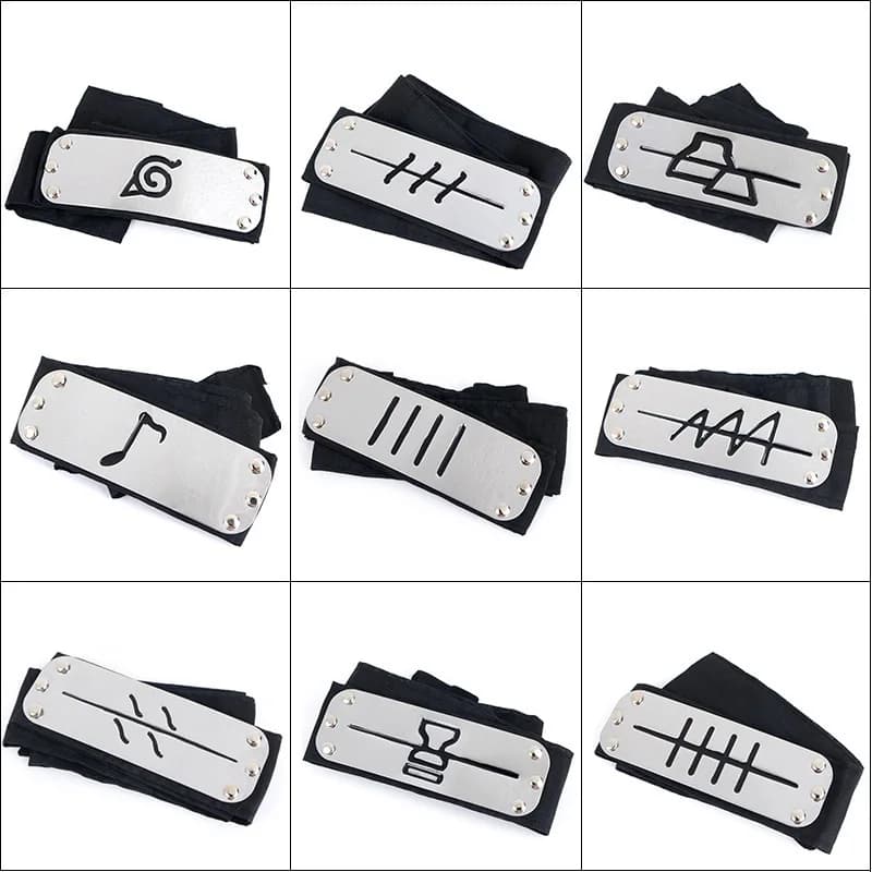 Anime Kakashi fascia Cosplay costumi accessori giocattoli puntelli Itachi Akatsuki Madara segno fascia figura modello regali