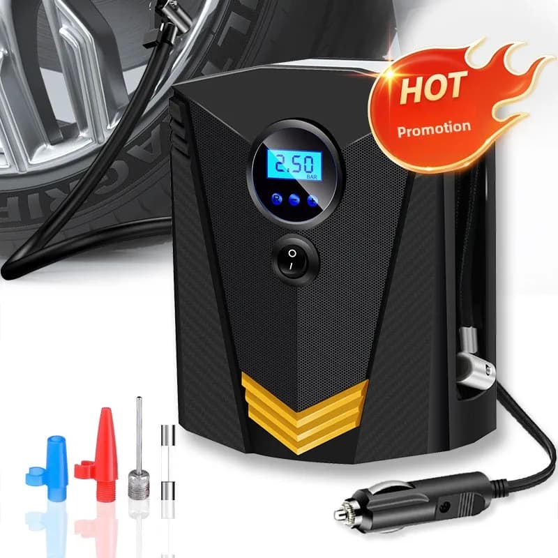 Pompa di aria portatile 12V 150PSI Gonfiatore per pneumatici per auto Display digitale elettrico Compressore d'aria per bici da moto di emergenza Luce a LED