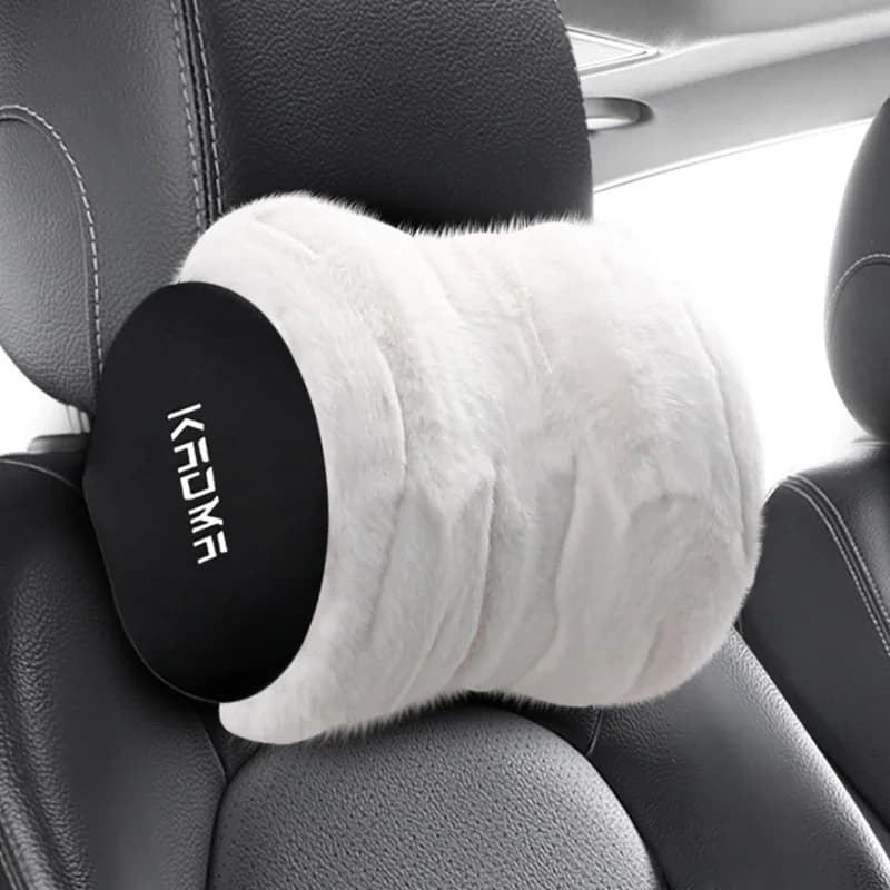 Cuscino per seggiolino auto universale Poggiatesta invernale in velluto di visone peluche e cuscino di supporto lombare per il comfort caldo e il sollievo dal mal di schiena