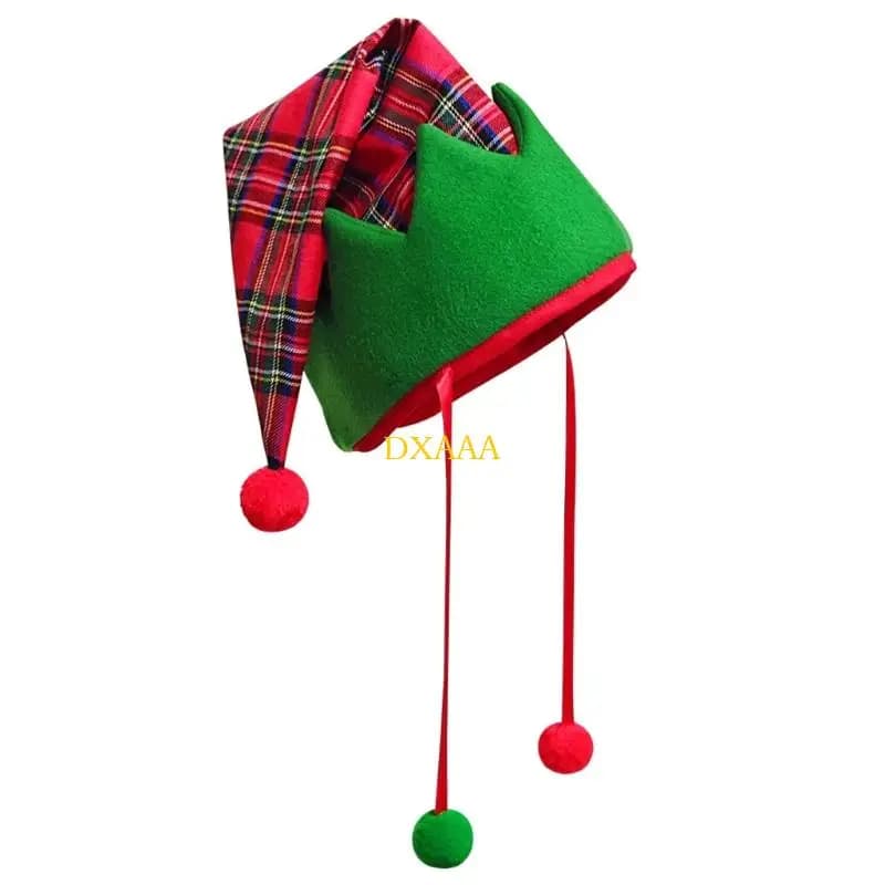 DXAA Holiday Santa Cap Plaid Cappelli Natale Festival Raccolta Accessori per costumi
