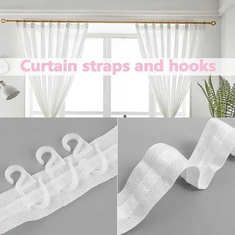 30Meters DIY Curtain Accessories Cloth Belt 3mm For Curtains Eyelets Tape Rings Grommet Top Punching Hook Curtain Pleated Tape