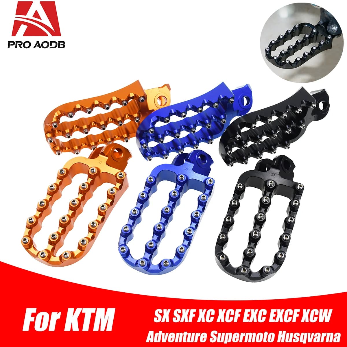 Extended Motorcycle Foot Pegs Footrest Pedals For KTM 390-1290 Adventure SMC R S Supermoto SX EXC EXCF XCW XCF XSXF 2008-2023