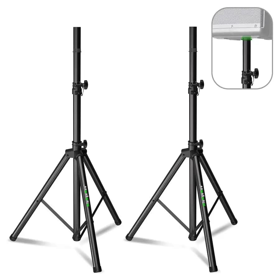 Height adjustable braiding loudspeakers from 43.7 to 70.8 cm, PA DJ speaker support for parties, 35 mm compatible insert