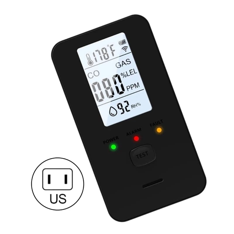 4 In 1 Environmental Detector For Carbon Monoxide Gas Temperature Humidity Monitoring