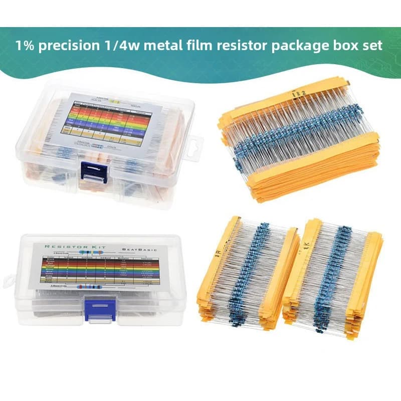 Resistori a film metallico da 600 pezzi 30 tipi 20 pezzi ciascuno 1% di precisione 1/4 W