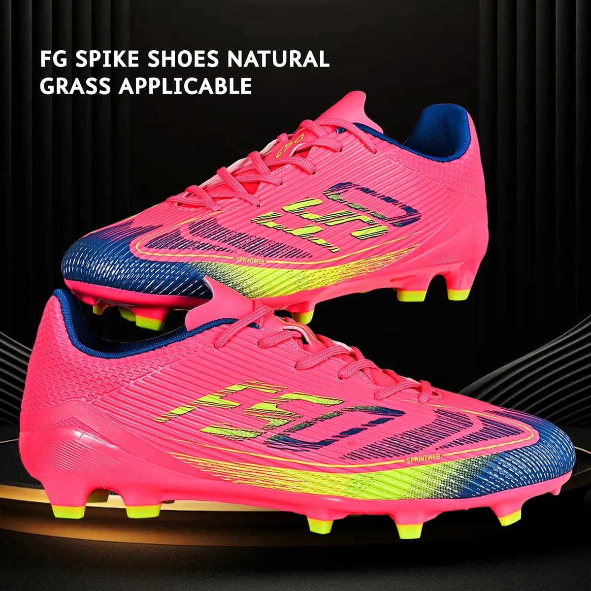 Low Top Men's AG/FG Long Studs Football Boots Outdoor Field Sports Breathable Anti-Slip Wear Resistant