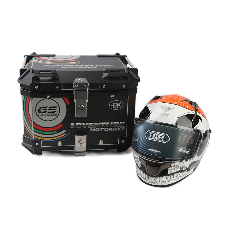 STLF 45L Staffa per casco moto Accessori Para Motos Pulsar Bagagli Borsa laterale in lega Tronco Scatole posteriori per moto