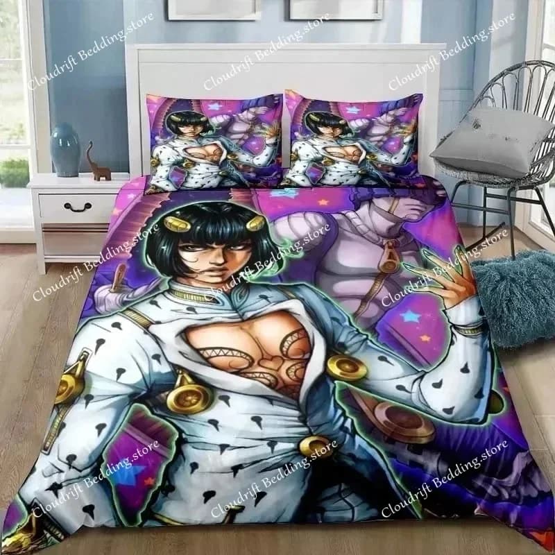 Set di Biancheria da Letto JoJolion Adventure, Singolo, Matrimoniale, Queen, King Size, per Adulti e Ragazzi, Stampa Anime, Regalo026