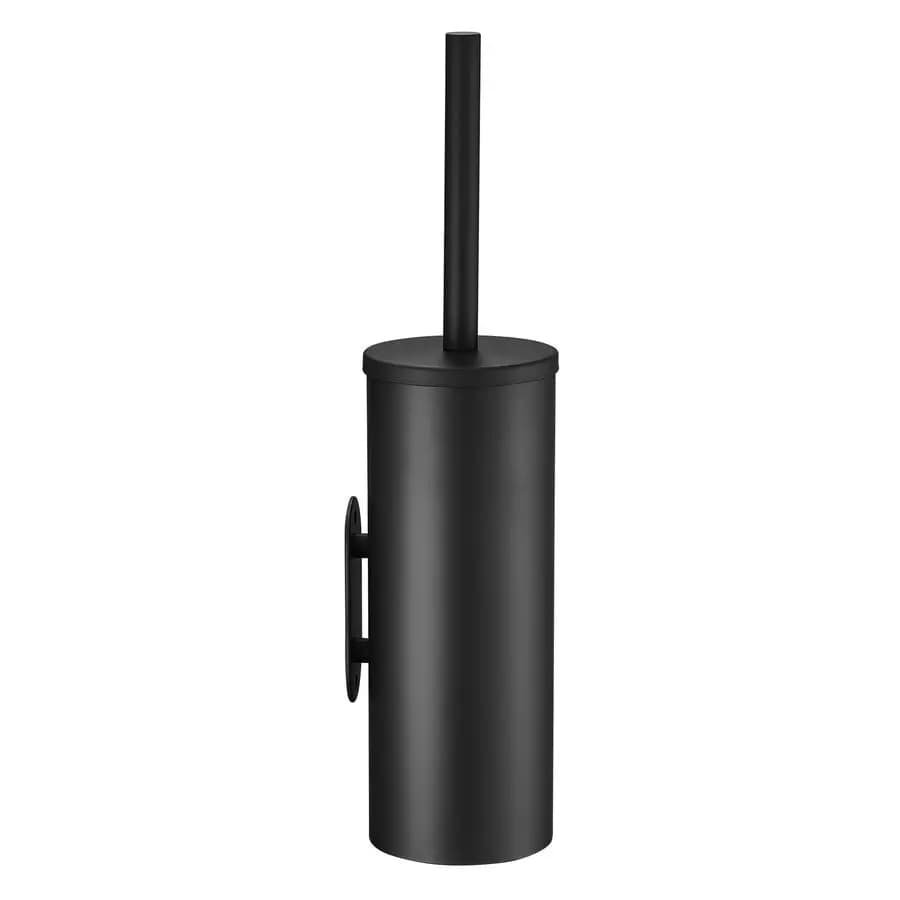 Spazzola e supporto per ciotola, base con gancio NoPunch in acciaio inossidabile 304 Porta scopino per WC a doppio scopo con secchio interno rimovibile e Sp