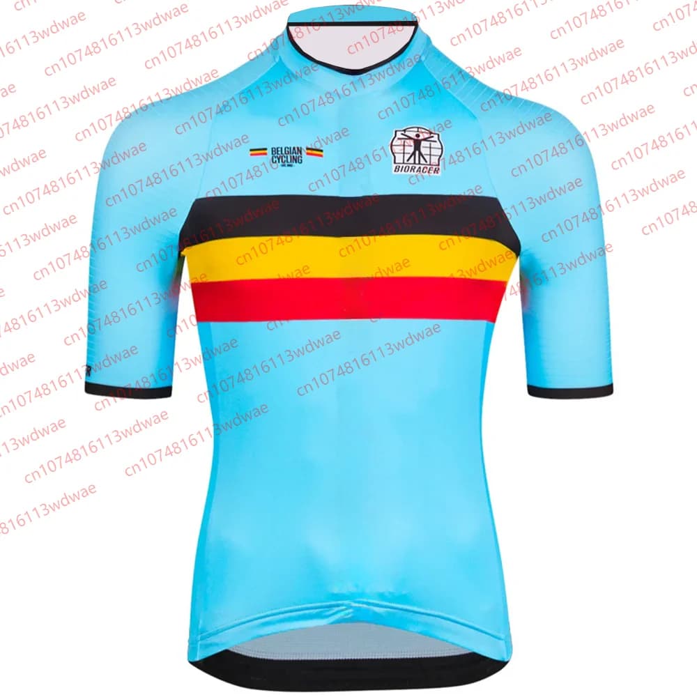 Maglia Icona Ciclismo Belga 2026 Kit Allenamento Squadra Ciclismo Uomo Maglietta Ciclismo a Maniche Corte Asciugatura Rapida T-shirt da Gara Ciclismo