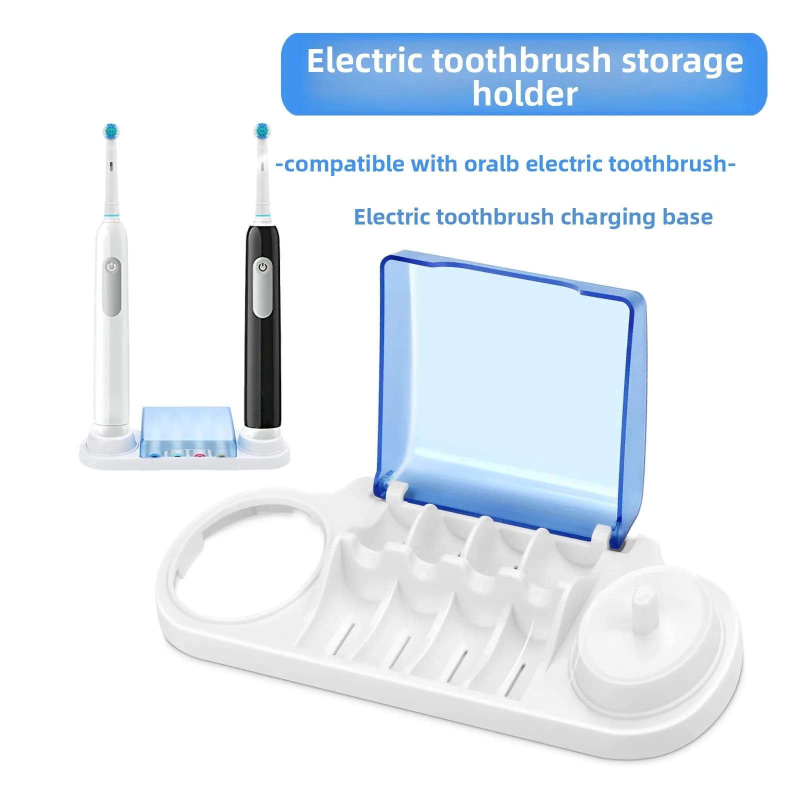 Supporto in Plastica Portatile per Testine di Spazzolini Elettrici Oral-B, Compatibile con Modelli D12 D18 D29 D34 Pro 1000 600 690 700 D20 D17