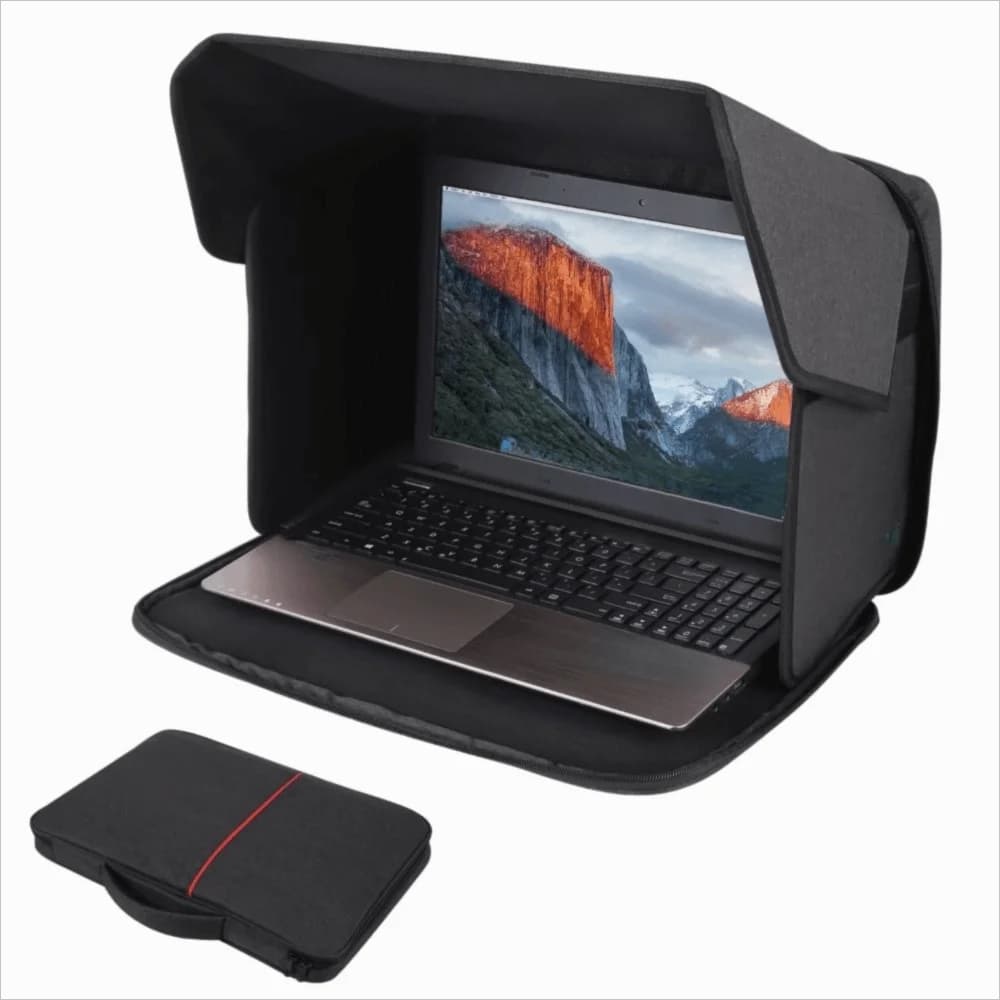 Nuovo parasole pieghevole per laptop da 12-16 pollici Cappuccio per schermo privacy portatile Scudo antiriflesso per laptop multifunzionale che lavora all'esterno