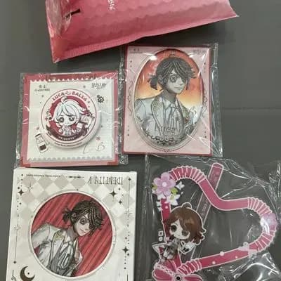 Identity V Prisoner Cosplay figure badge brooch cup coaster Check-in Stick 4pcs set Mascot Student Accessory Fans Gift