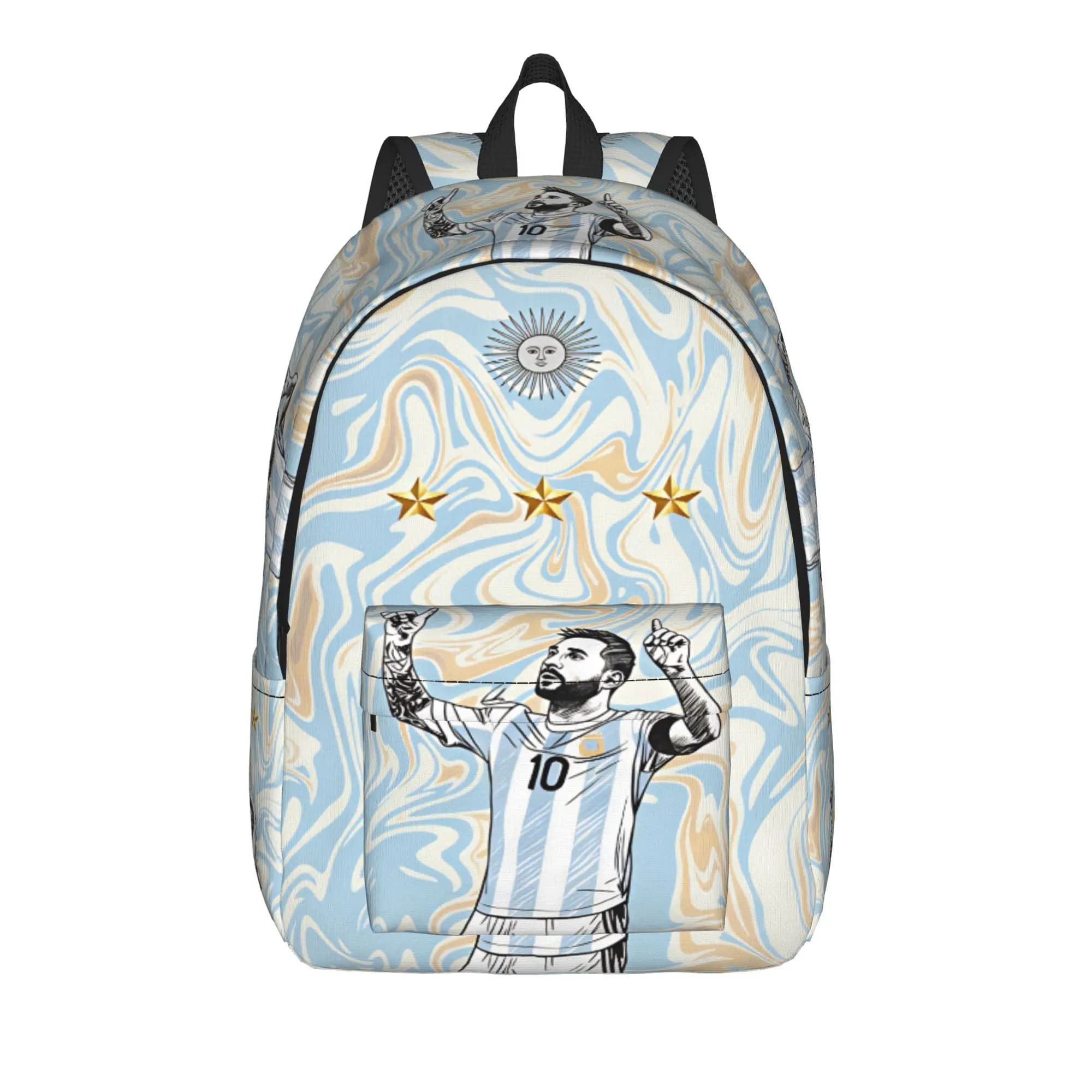 M-Messi Pattern Backpack Trekking Backpacks Youth Stylish High School Bags High Quality Pattern Rucksack