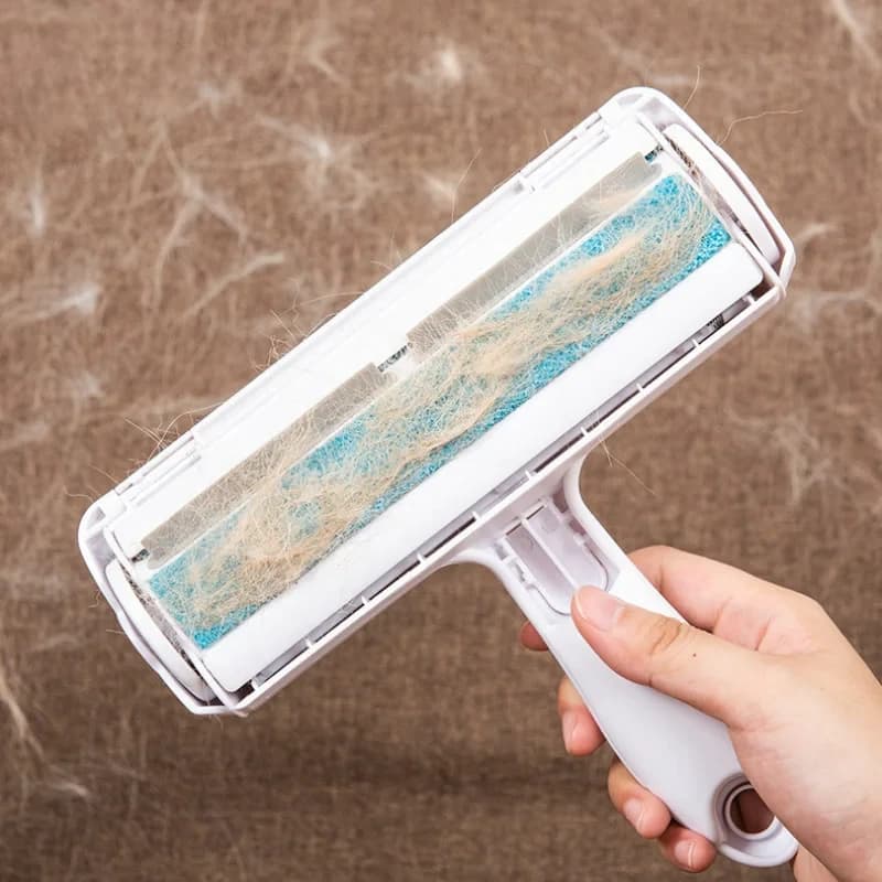 Pet Hair Roller Remover Lint Brush 2-Way Dog Cat Comb Tool Convenient Cleaning Dog Cat Fur Brush Base Home Furniture Sofa Clothe