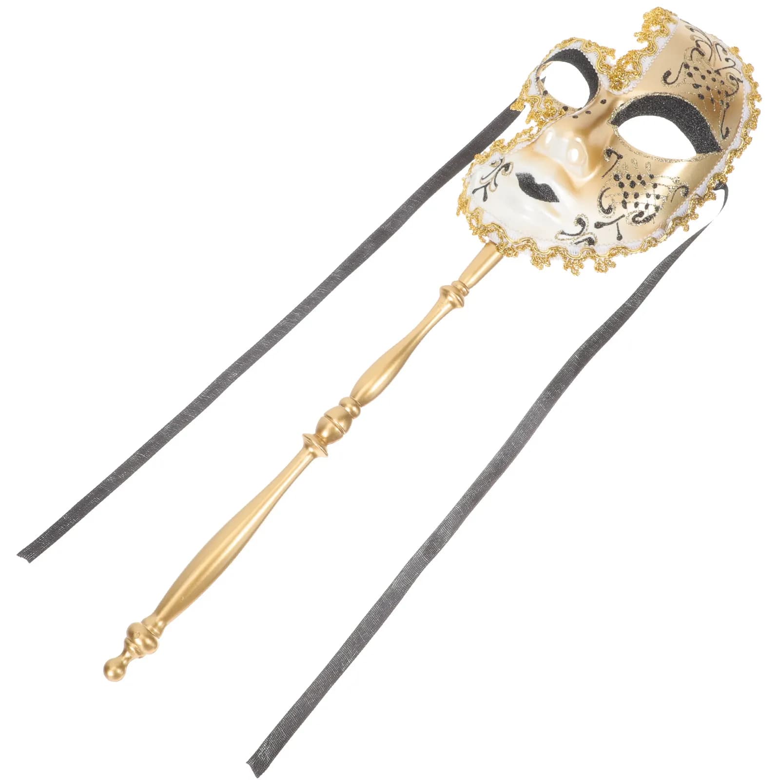 Venetian Masquerade Half Face Mask Handheld on Stick Elegant Photo Prop Party Decor Costume Accessory for Masquerade Ball