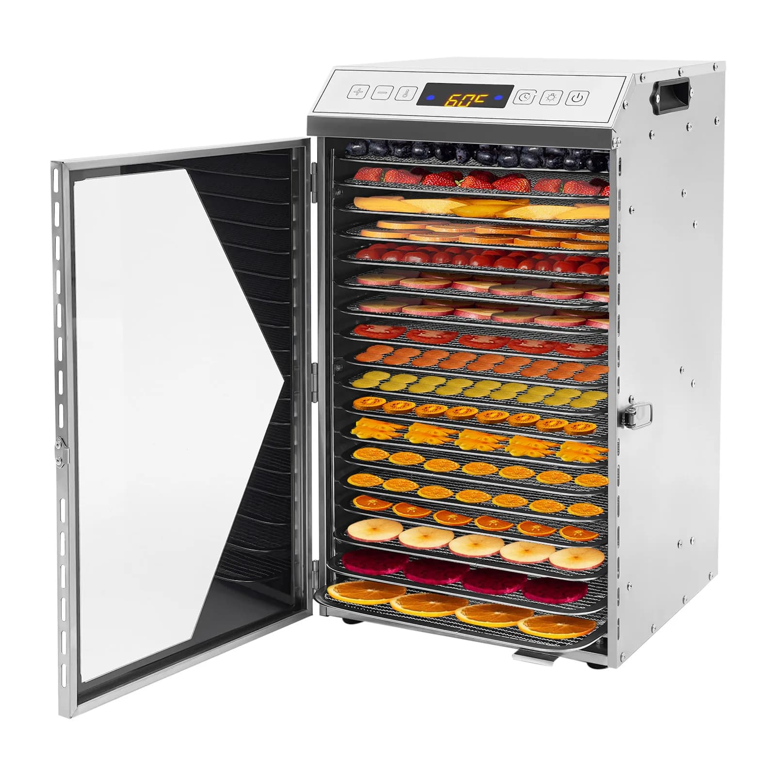 Essiccatore per alimenti da 800 W 110 V per realizzare frutta secca o carne secca, essiccatore per frutta con 18 vassoi a griglia, essiccatore elettrico