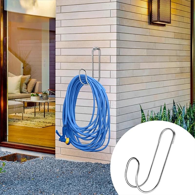 ! Hot sale!! 2 piece water hose hook support Flexible support for garden hose with stainless steel hanging hook