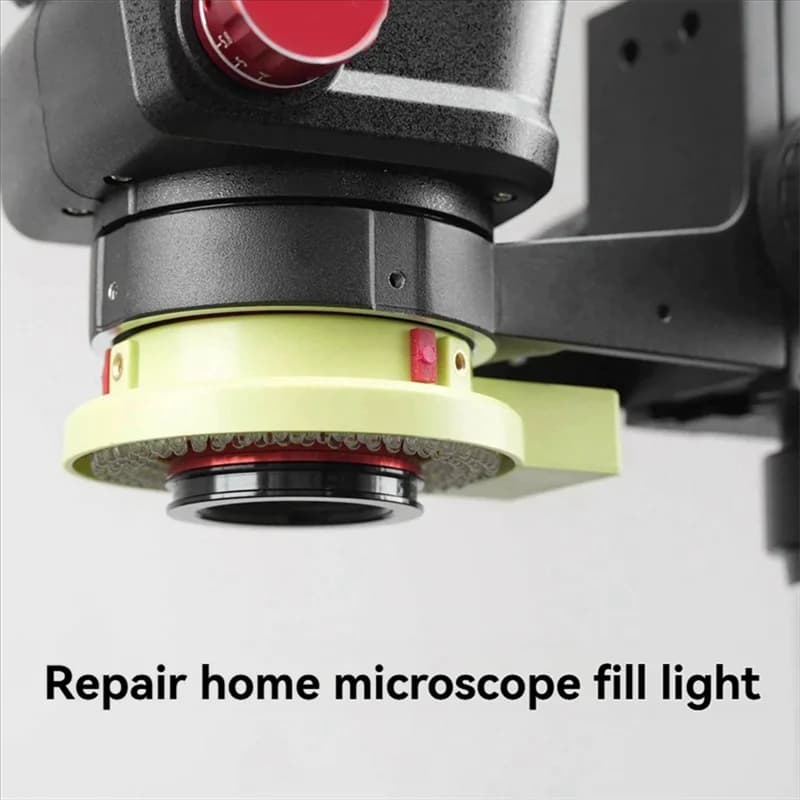 Lampada illuminatrice ad anello luminoso a 144 LED pratica e regolabile per l'industria Adattatore per lente d'ingrandimento per fotocamera con obiettivo per microscopio stereo Spina americana
