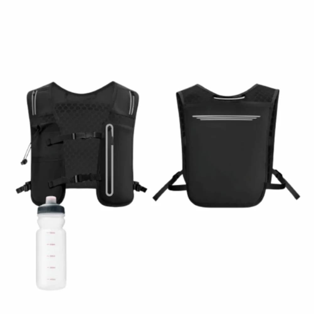 Gilet Riflettente da Corsa 4L Impermeabile con Borraccia da 500ML, Marsupio Idratazione in Nylon