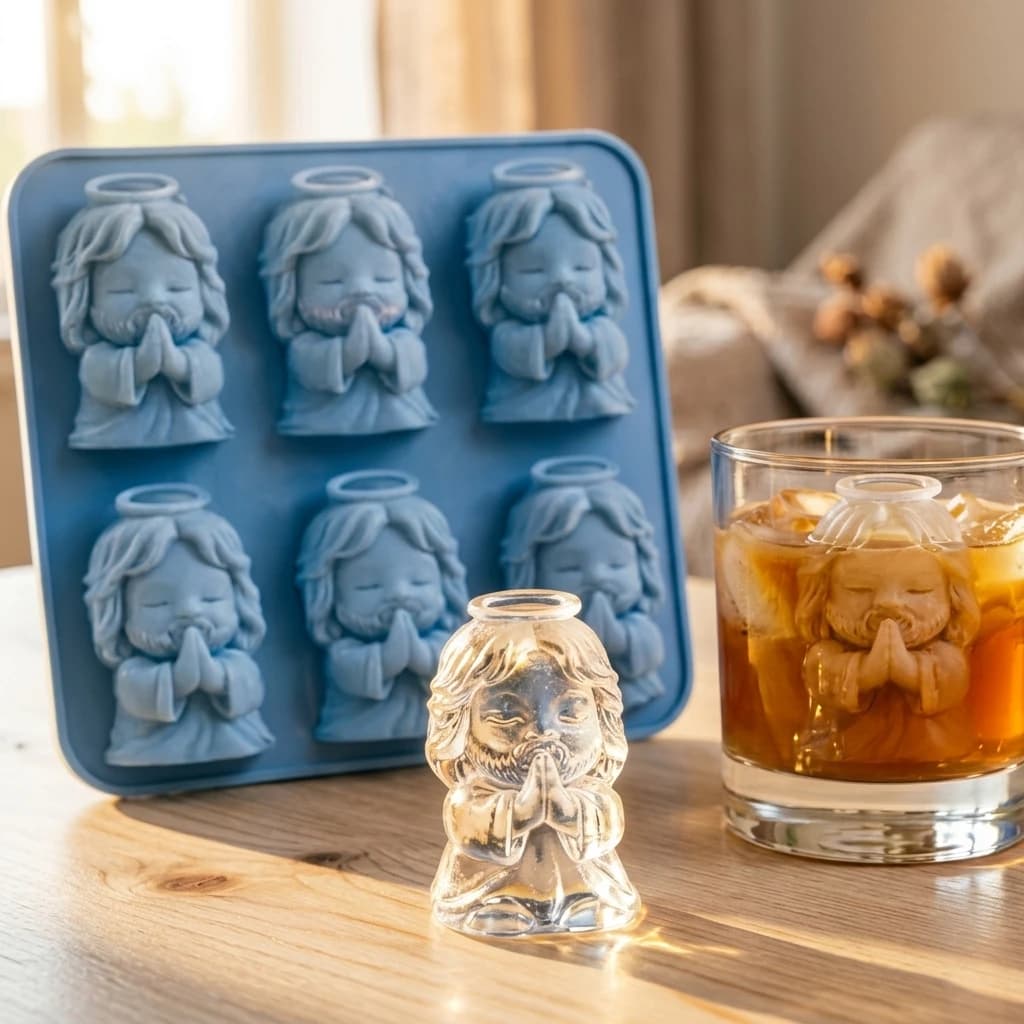 Large Capacity Angel Shaped Ice Tray Mold Plastic Fast Freezing Easy Release Design For Cocktails Whiskey Home Parties Bars